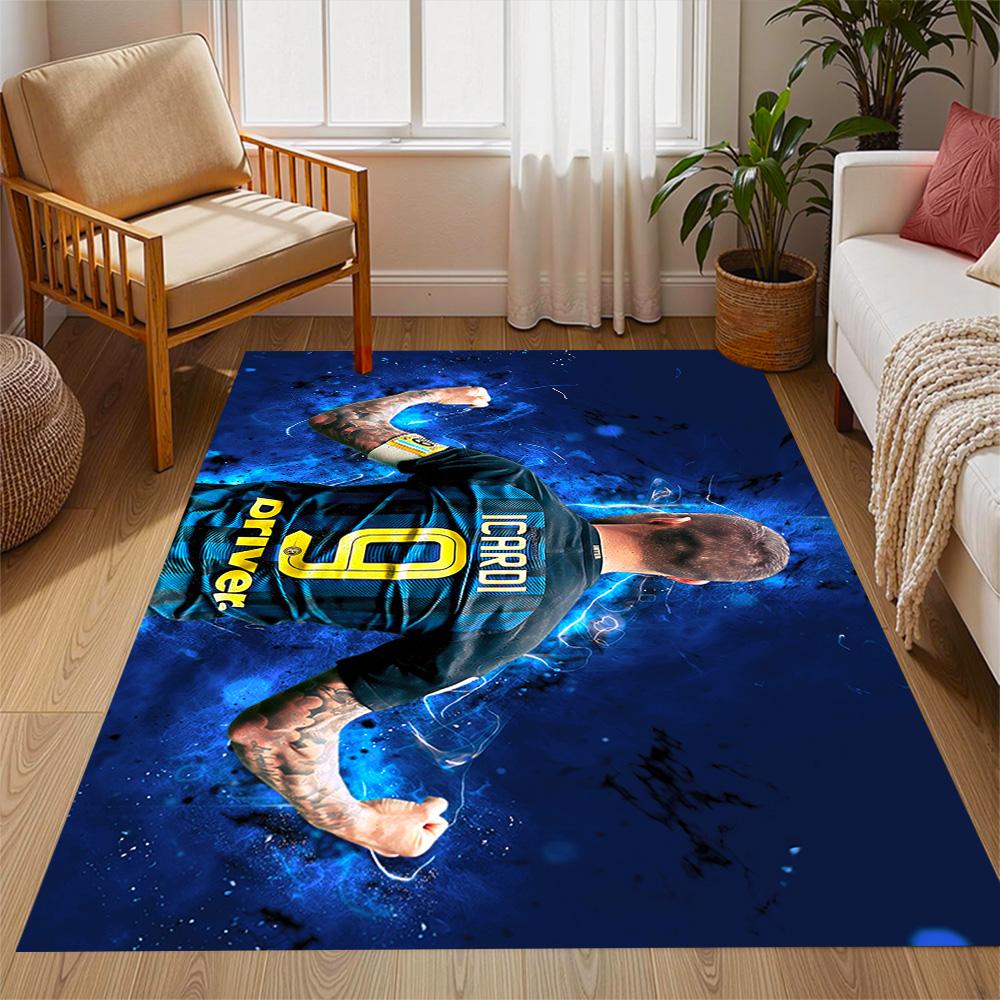 Inter Milan Player Action Area Rug Perfect for Hallway Playrooms Game Room Kitchen Antislip Carpet Office home decor Wedding Party Gift