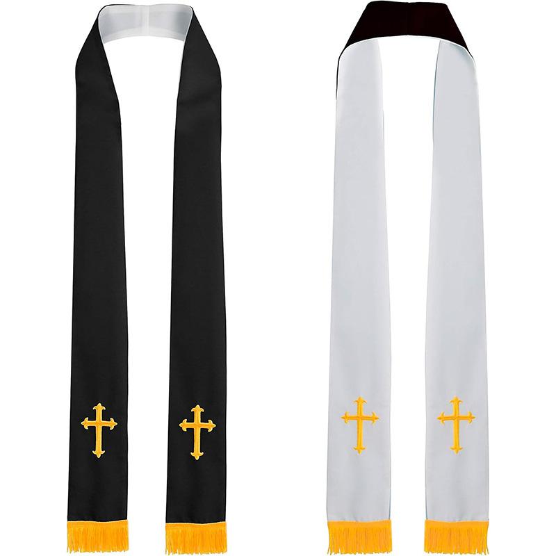 Priest Priest Unisex Adult Double Sided Wear Communion Shawl with Cross 84 Clergy 214*11.5cm