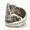 Intage Handmade Engraved Rose Flower Rings for Women Silver Color Spoon Ring Anniversary Gift Engagement Party Jewelry