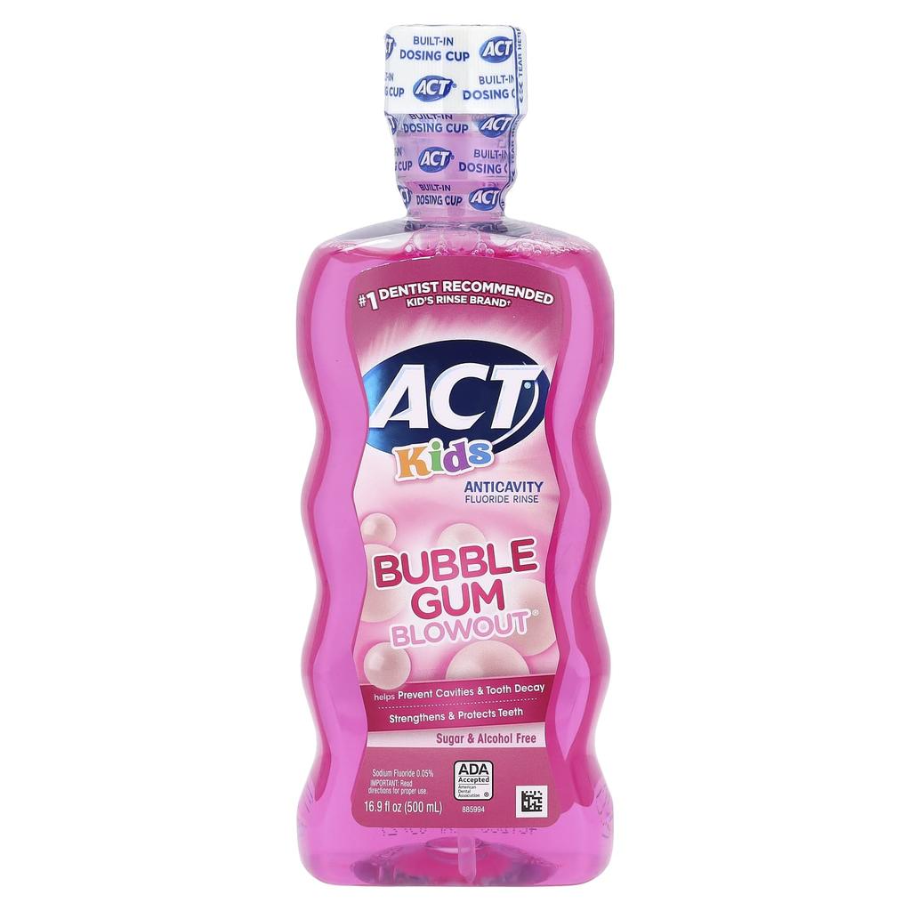 Children's, Cavity Prevention Fluoride Mouthwash, Bubble Gum Blowout, 16.9 Fl Oz (500 Ml)