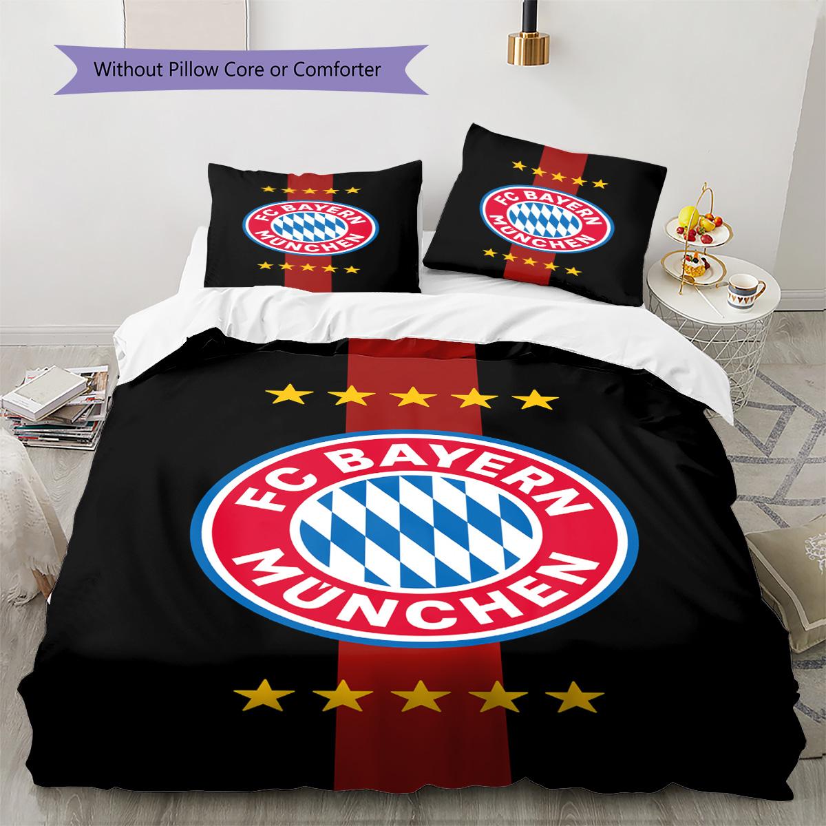 

FC Bayern München Pattern Bedding Set Quilt Cover Pillowcase Home Decor Gift (1 * duvet cover + 2 * pillowcase, without core) 135x200cm