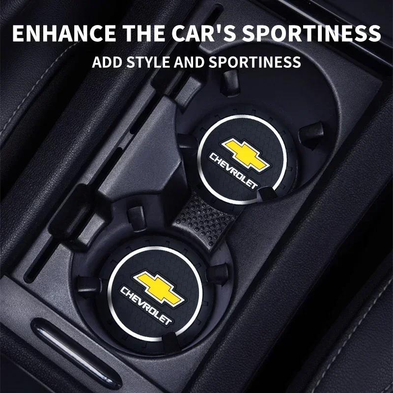 QAR3 1/2Pcs Car Auto Water Cup Slot Non-Slip Mat Water Cup Bottle Holder Mat For Chevrolet Colorado Cruze Spark Captiva Malibu Aveo