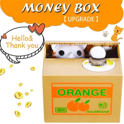 Cofrinho Eletrônico de Plástico para Depósito de Moedas para Crianças, Panda Automatizado, Banco de Moedas Gato, Brinquedo Criativo Fofo, Presente
