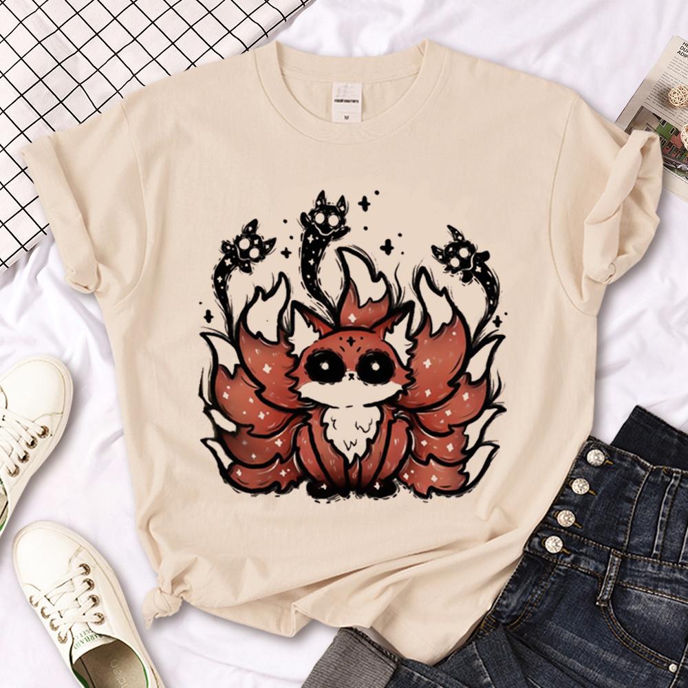 Fox t-shirts women Japanese summer anime t shirt female anime harajuku manga clothes