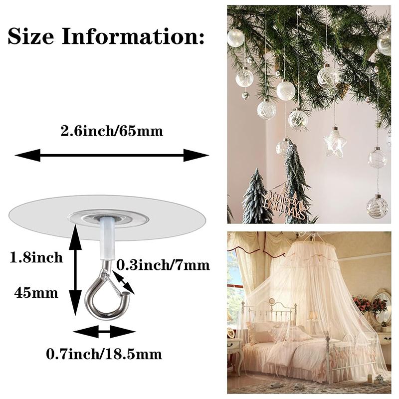 

Sticky Ceiling Hooks Heavy Duty Self-Adhesive Water Resistant Hooks For Ceiling 1pc