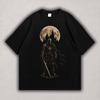 Moonlit Castle Knight T-Shirt, Dark Medieval Fantasy Graphic Tee