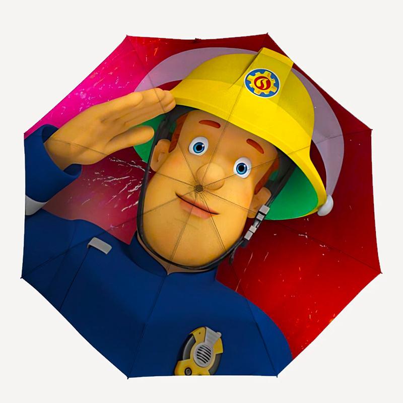 Fireman Fire Trucks Themed Travel Umbrella-8 Ribs Automatic Opening and Closing, Portable Folding Design, Compact and Stylish Umbrella Suita