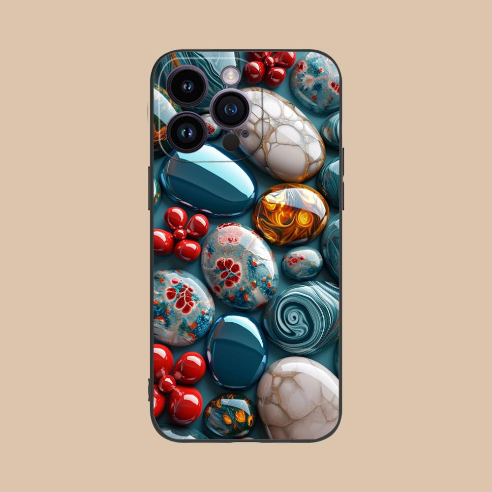 

Aesthetic Stones Matte TPU Mobile Phone Case for iPhone 17 16 15 14 13 12 11 X XR XS 8 7 Air Pro Max Plus Mini Colorful Cover iPhone 7 Plus