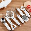 Cooking Utensils Set Kitchen Gadget Set With Holder Shredder Peeler Egg Beater Net Drain For Holiday Meal Preparation Baking