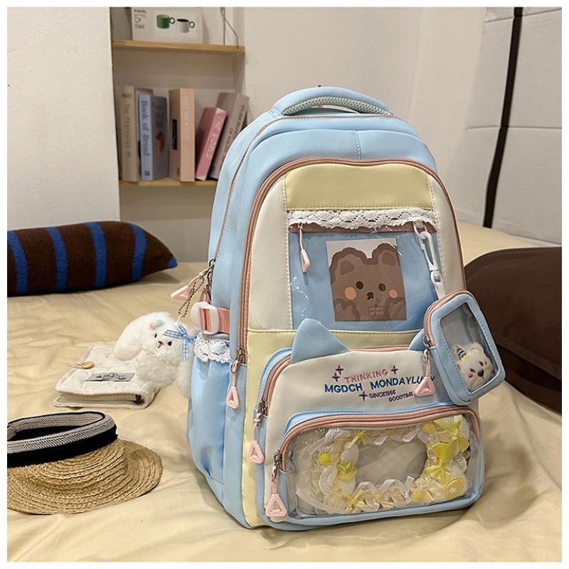 New fresh and sweet candy color bar junior high school students lightweight large capacity backpack