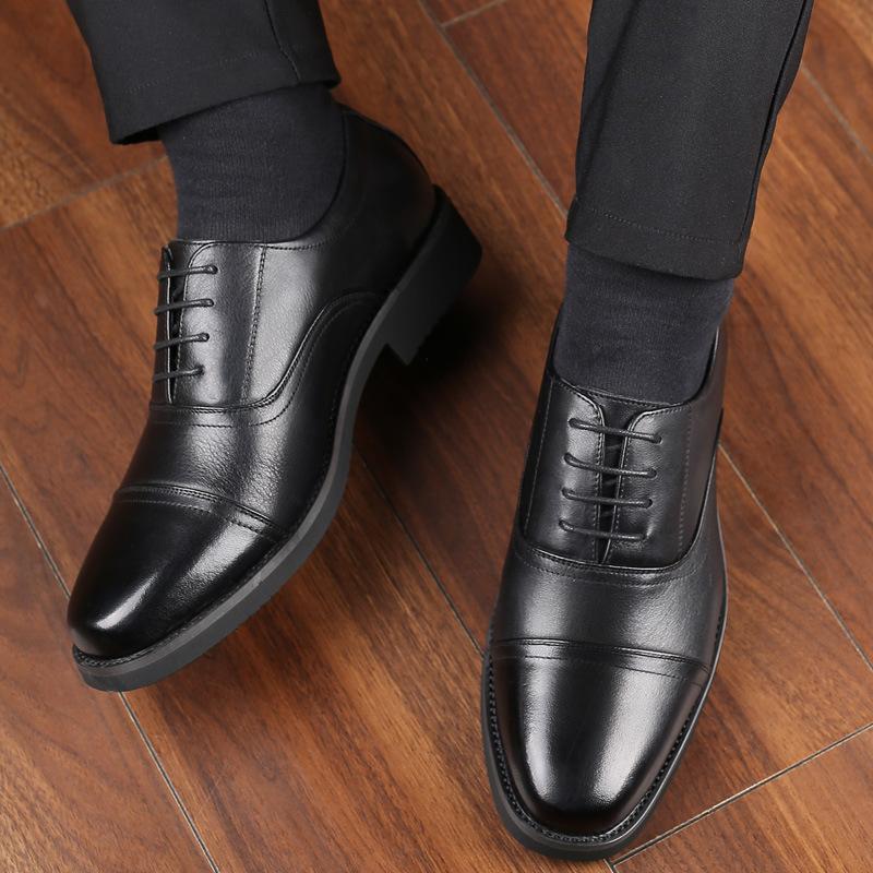 Authentic Top Layer Cowhide Classic Men's Three Joint Leather Shoes Genuine Leather Formal Business Casual Men's Shoes