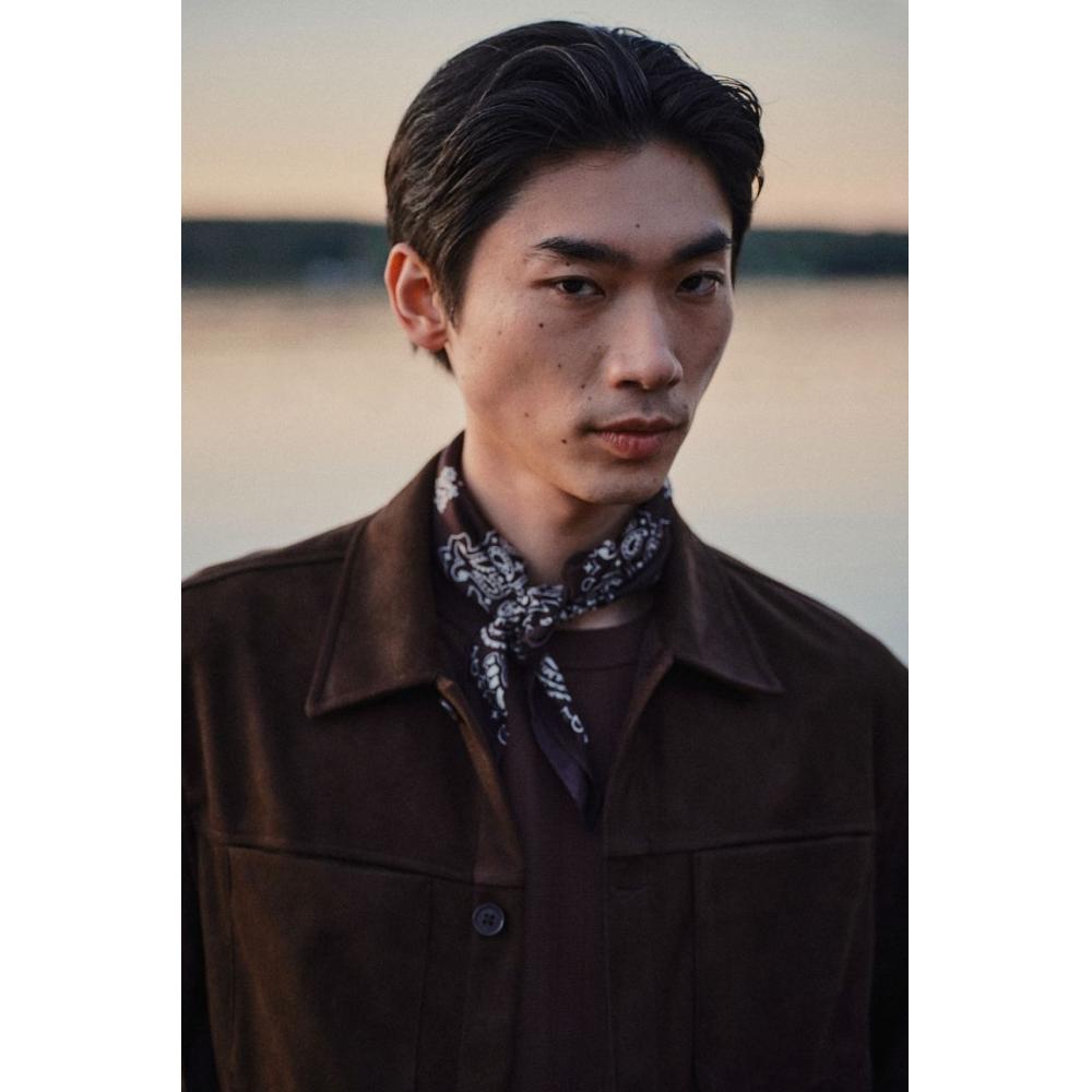 H M Textured oversHirt Regular Fit Brown