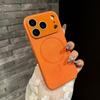 Fine Circle Magnetic Suction for IPhone 17 Leather Phone Case for IPhone16promax with Lens Film Protective Cover