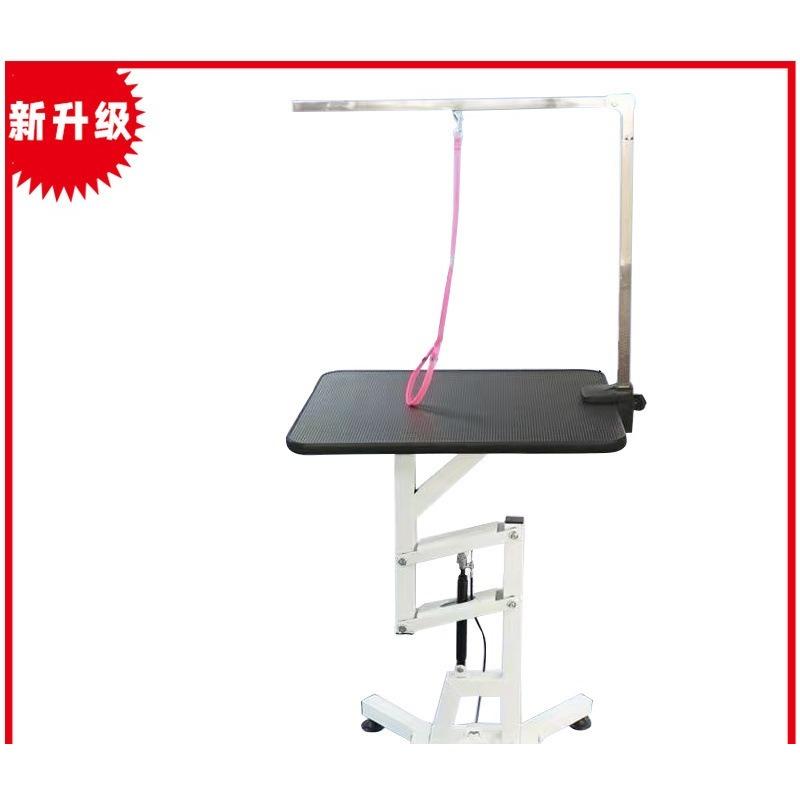 Pet Grooming Table Lift & Rotate Air-Pump Hydraulic Dog Cat Beauty Desk 360° Swivel 80×50 cm Non-Slip Top for Small-Medium Large