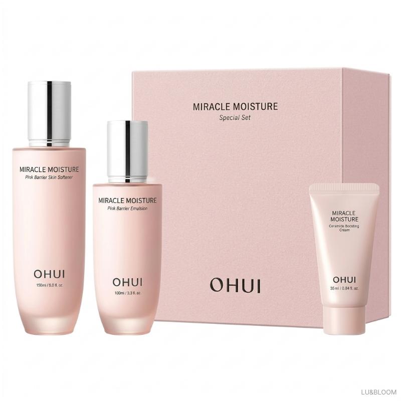 

O HUI Miracle Moisture Pink Barrier 3-Piece Set (Toner 150ml + Emulsion 100ml + Cream 25ml)