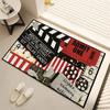 Retro Fashion Tickets Movie Night Time Anti-Slip Kitchen Bedroom Handmade Tufted Rug Carpet Living Room Entrance Decoration