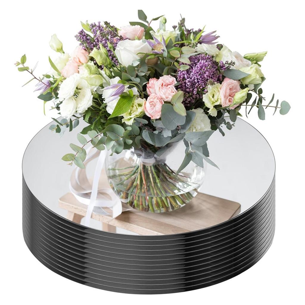 2026 New 12pcs 12" Round Mirrors for Centerpieces for Tables, Round Mirrors Trays Plates for Centerpieces, Wedding Decorations,