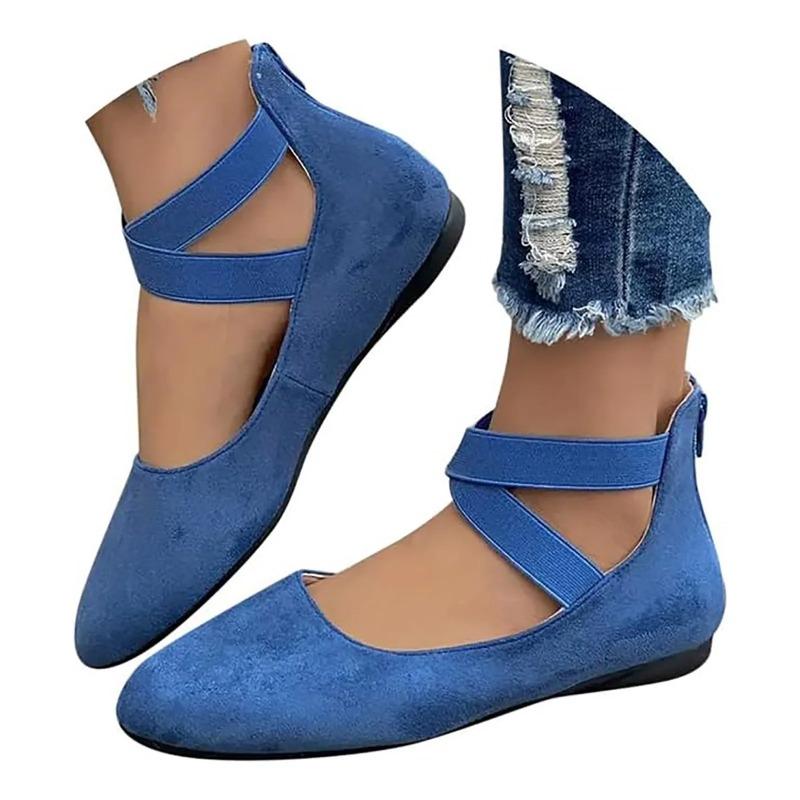 Women's Hollow Flock Flat Shoes Round Toe Shallow Thin Soft Sole Shoes Solid Color Casual Shoes Elegant Office Ladies Footwear