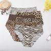 3 Pcs L Leopard Print Seamless Panties Women Ice Silk Low Waist Breathable Comfortable Briefs Women's Triangle Panties Wholesale