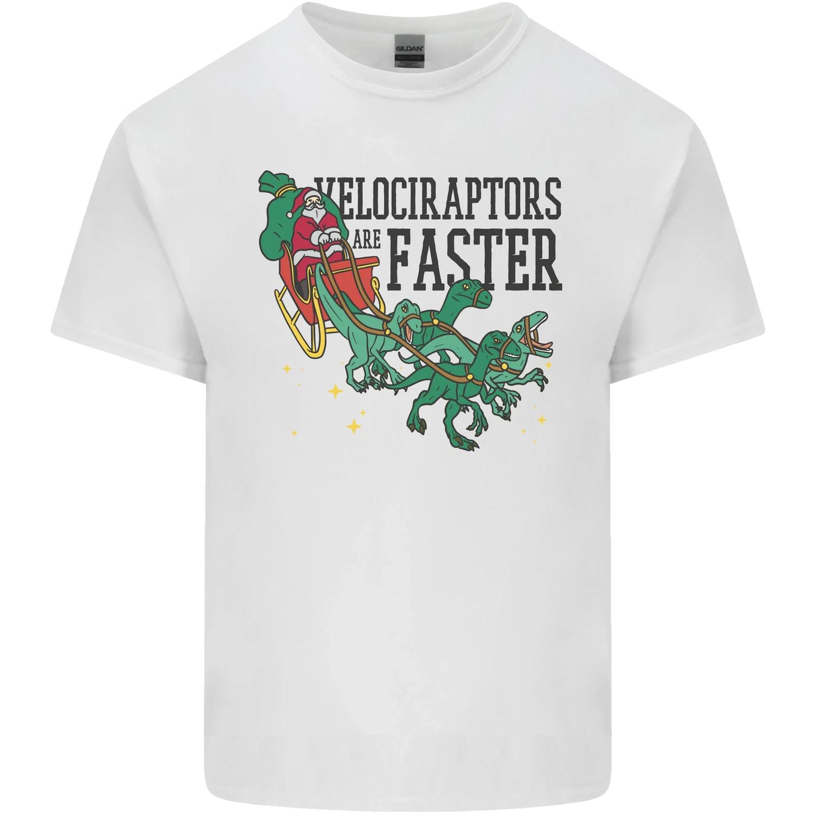 Christmas Velociraptors are Faster Dinosaur Kids T-Shirt Childrens S