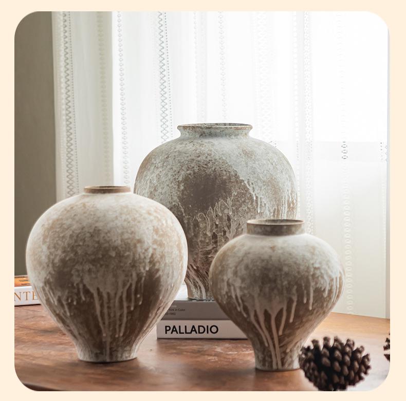 Vaso in Ceramica Stile Wabi-Sabi per Fiori Secchi in Soggiorno