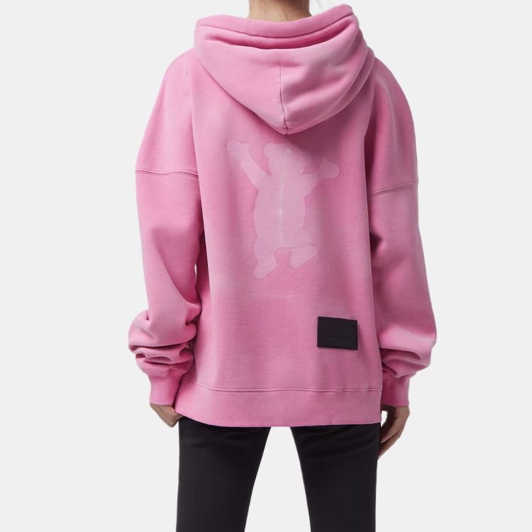 WE11DONE Teddy Hoodie Pink Unisex Tops WD-TH8-20-102-U-PK