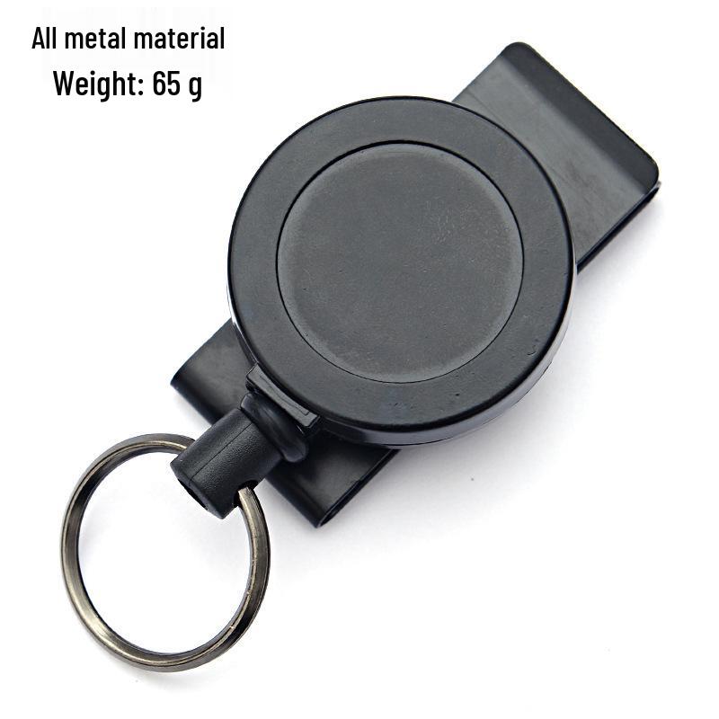 Retractable Stainless Steel Anti-theft Keychain with Metal Buckle and Wire Rope