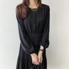 Early Autumn Elegant Lady High Waist Pleated Long Maxi Comfortable Dress Lightweight High Recognition Elegant with Flattering Chic Dress