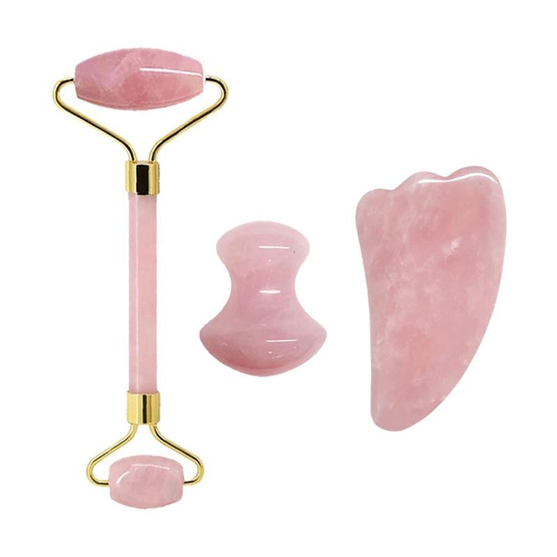 Face Jade Roller Rose Quartz Gua Sha Massage Board Facial Lifting Anti Wrinkle Beauty Skin Care Gouache Scraper Stone Massager