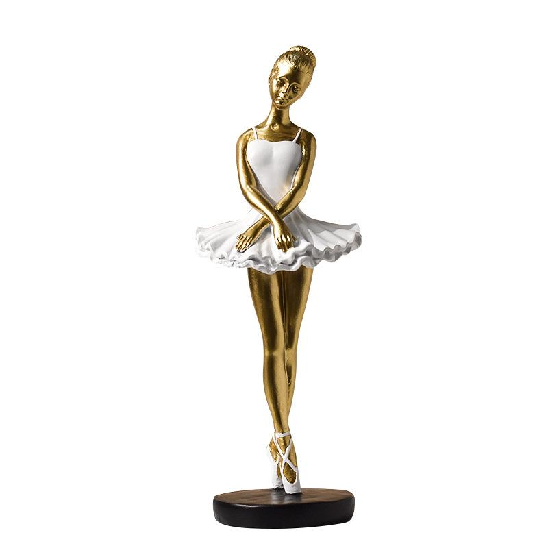 Resin Figurine of A Ballet Dancer for Home Decoration, Featuring A Cute Girl's Room with Artistic Appeal.