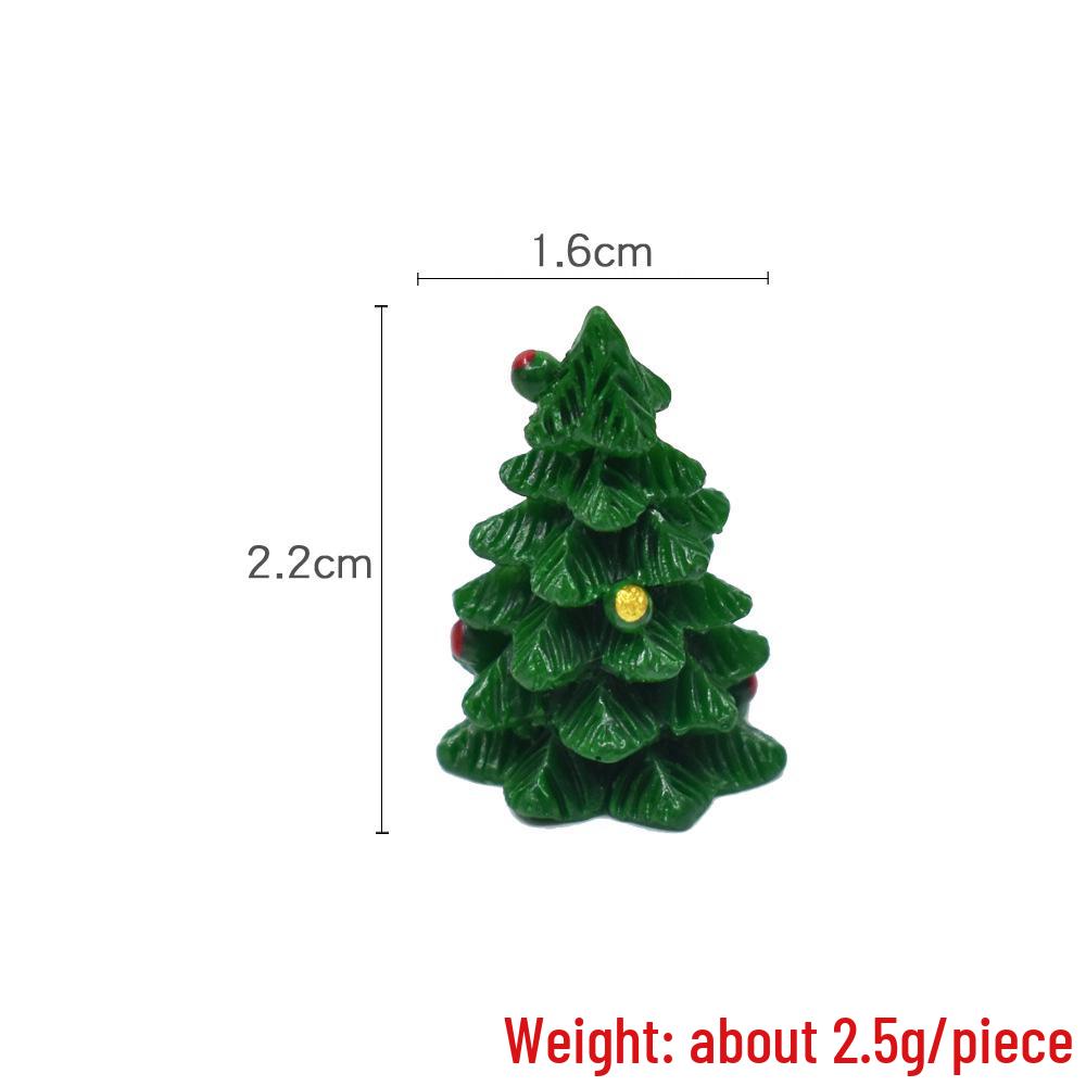 Mini Christmas Tree Resin Ornaments - Red & Green Gift Bag Set