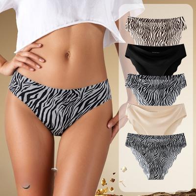 Sommer Mode Unterwäsche Sexy Leopardenmuster Nahtlos Eis Seide Sport Komfortabel Weich Hautfreundlich Nahtlos Damen Dreieck Höschen