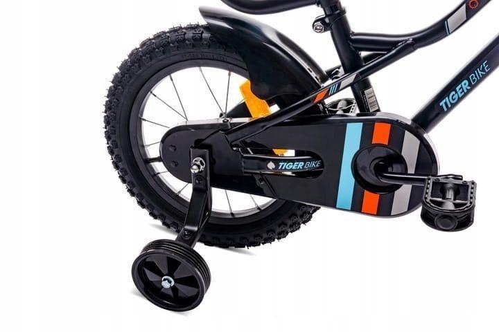 Children's Bicycle 14 Inches For a Boy Guide Side Wheels Bell Tiger Bike Black Orange Sun Baby