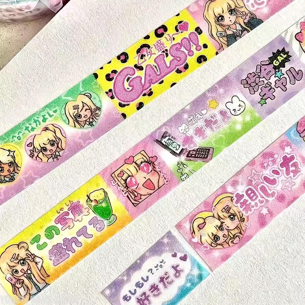 Cute Vintage Showa Shibuya Hot Girls Anime Girls Tape Sticler For Scrapbooking Material Girls Stationery Gift DIY Craft Supplies
