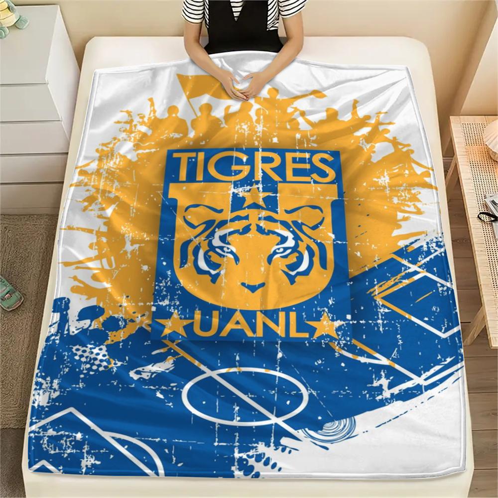 1PC Tigres UANL Print Flannel Blanket, High quality Comfortable for All Seasons, Home Decor, Warmth and Comfort, Perfect for Christmas Gifts219