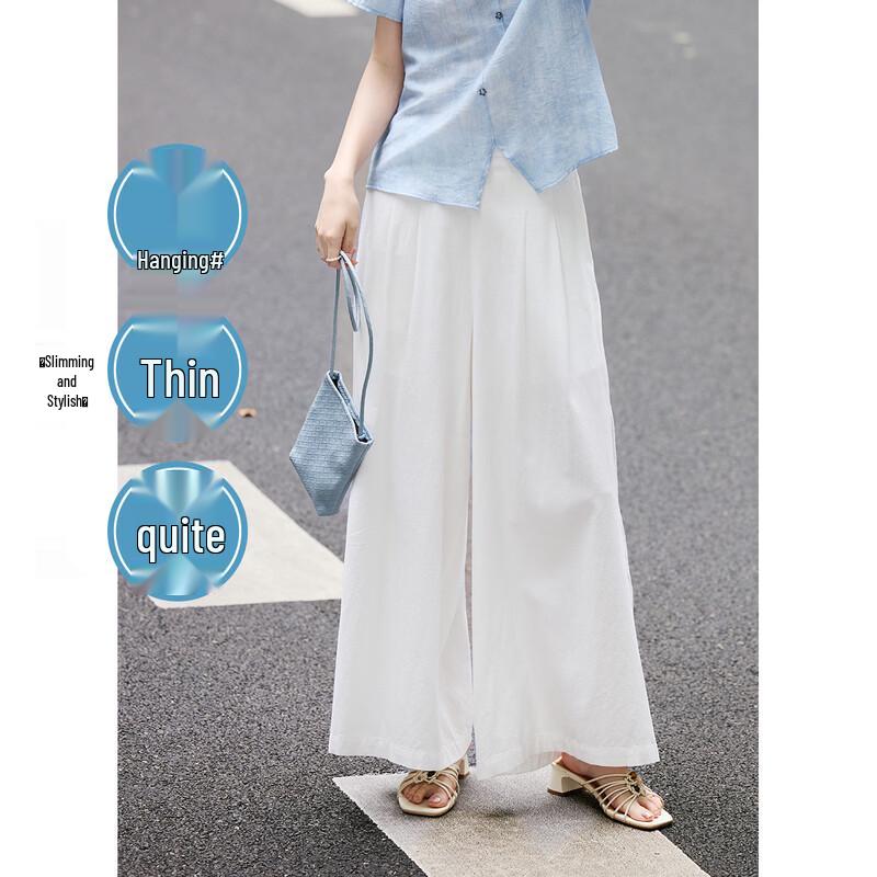 TERRE BLEUE Women s Loose Straight-Leg Casual Pants M