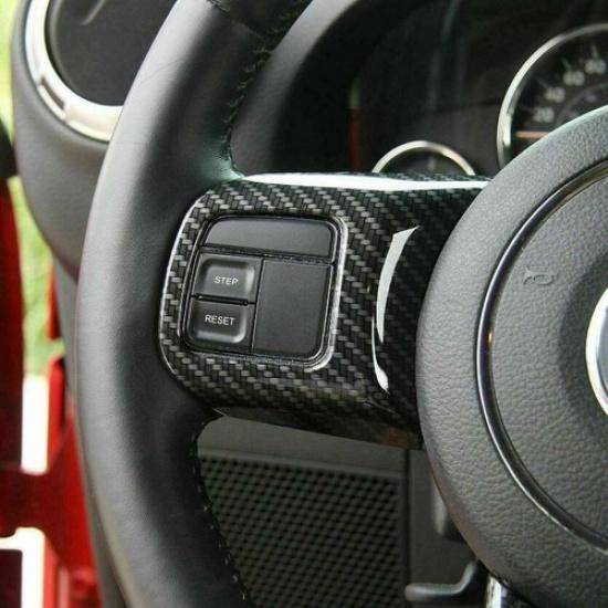 For 2011-2017 Jeep Wrangler JK ABS Carbon Fiber Inner Steering Wheel Cover Trim