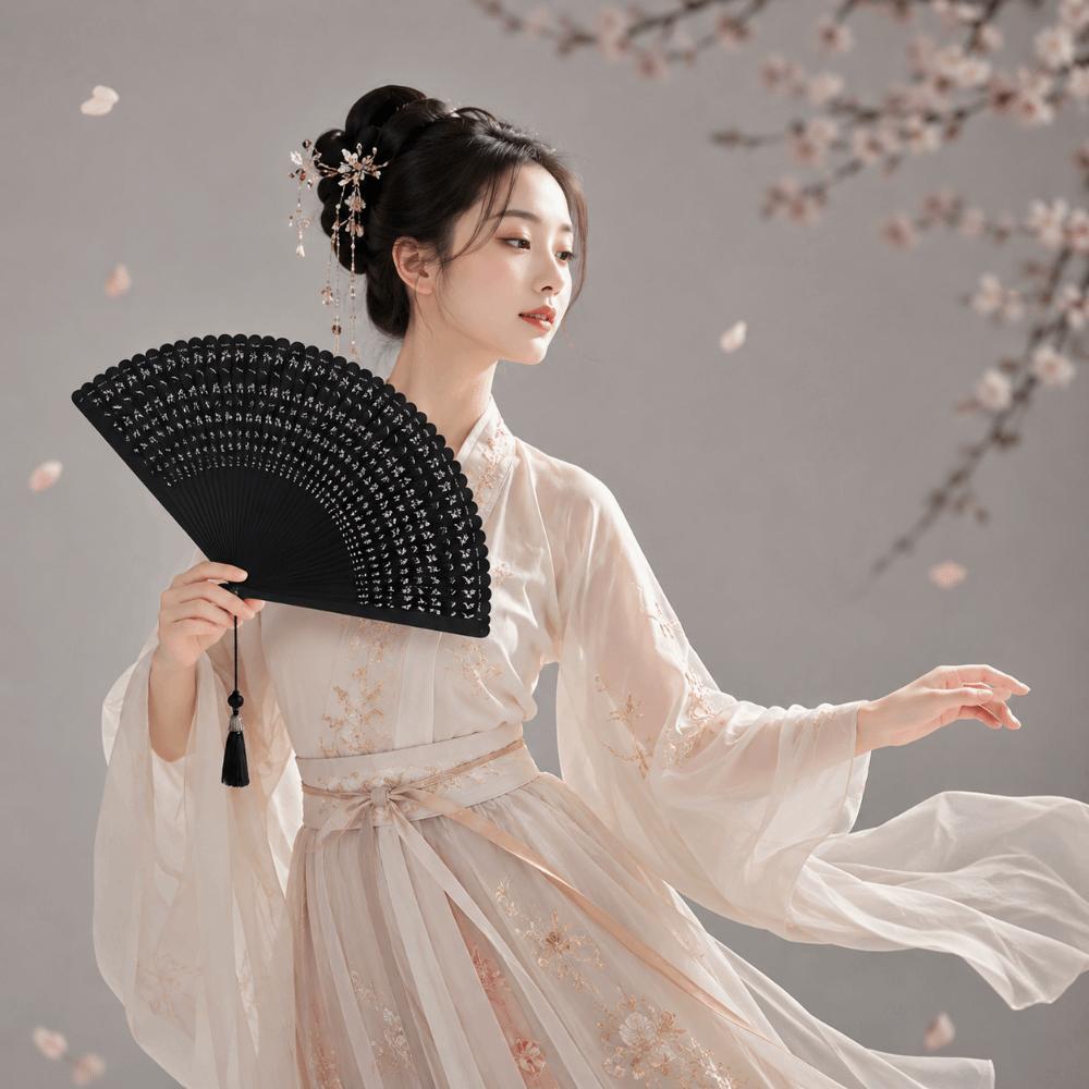 Portable Retro Hand Fan Elegant Classical Folding Fan Chinese Style Folding Bamboo Fan Home Decor