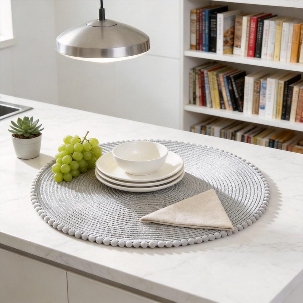 Round Pp Woven Table Placemat With Style For Home Dining Decor