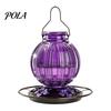 Glass Hummingbird Feeder Outdoor Feeder, Bird with Perch, Red Flower Backyard Feeding Ports, Hanging Nectar for Garden Yard Hummingbirds Balcony