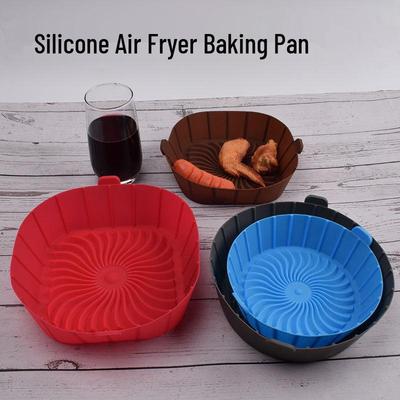 Reusable Silicone Oil-Draining Air Fryer Baking Pan - Heat Resistant & Microwave Safe Separator