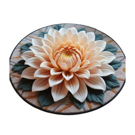Floor Mat 3D Flower Design Quick-Drying Water Absorbent Bathroom Rug Non-Slip Stable Grip Bath Mat Home Bedroom Decor
