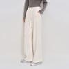 LED'IN Women's Soft Chenille Straight Wide-Leg Casual Pants