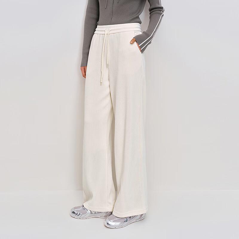 LED'IN Women's Soft Chenille Straight Wide-Leg Casual Pants