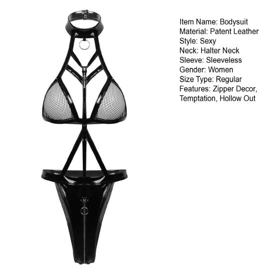 Chique dames bodysuit Catsuit slim fit rits pornografische backless dames bodysuit