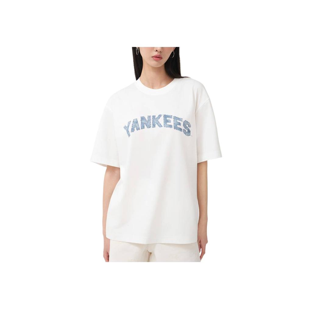 New MLB SS25 T Shirt Unisex New York Yankees Ivory 3ATSM1153-50IVS