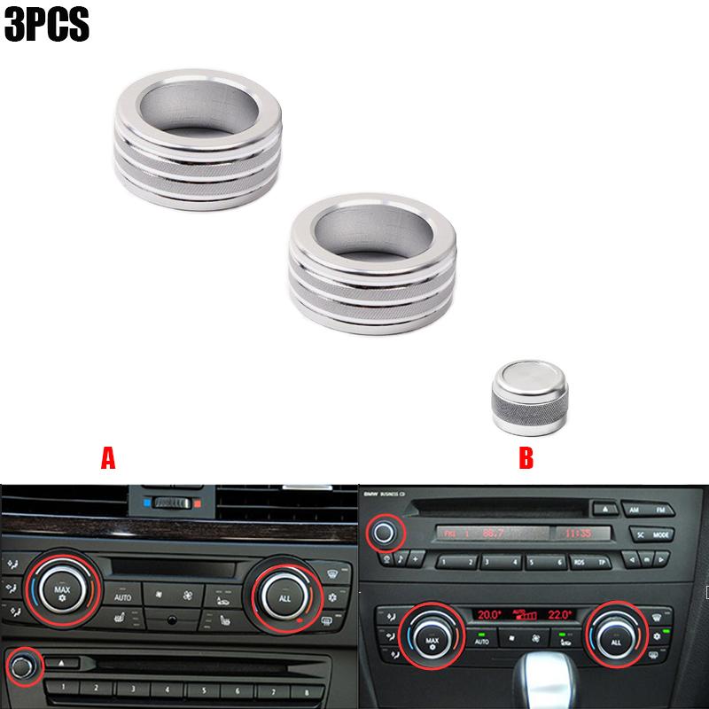 Für BMW 3er-Serie 2005–2013 E90 E91 E92 E93 320i 325i Auto-Klimaanlagen-Soundknopf-Abdeckung Innendekoration 3/4-tlg.