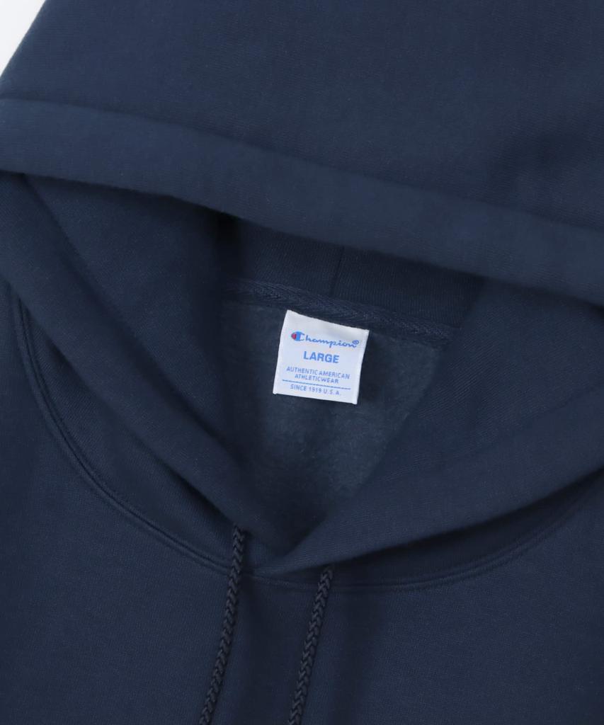 Champion COTTON USA Loose Fit Long Sleeve Hoodie with Graphic Logo Action Size Navy Men's Print, Style, M, (C3-Y105)