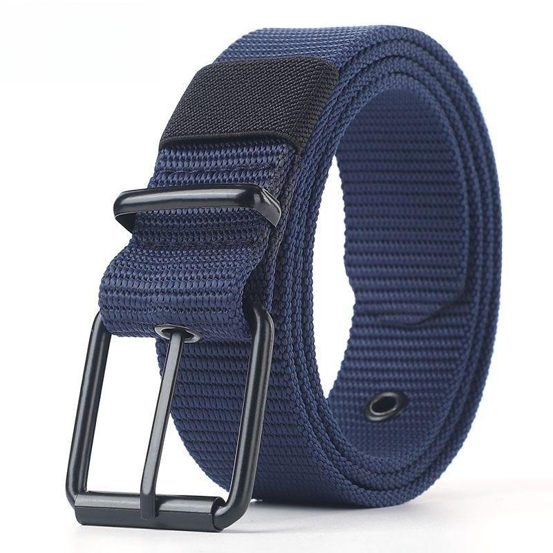 Minimalist Stylish Design Men Lightweight Woven Canvas Belt With Metal Clasp