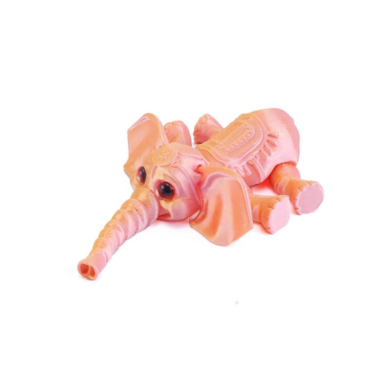 Cute Pla 3D Printing Elephant Model Kawaii Desktop Ornament Cartoon Movable Model Children Toy Creative Collection Toy Gifts